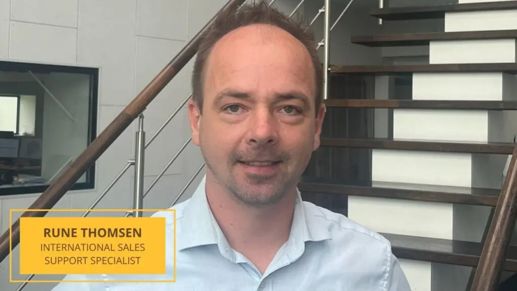 Rune Thomsen, International Sales Support Specialist at LANDMECO, pictured in a professional office environment.
