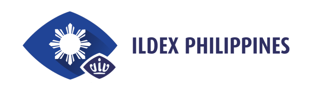 Logo for ILDEX Philippines 2025 med den filippinske sol og VIV-mærket, repræsenteret af LANDMECO.