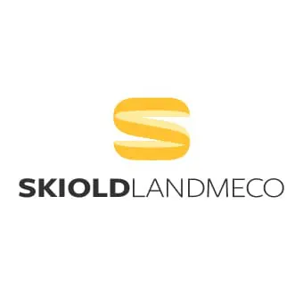 SKIOLDLANDMECO logo featuring a yellow stylized S icon and black professional typography on a white background.
