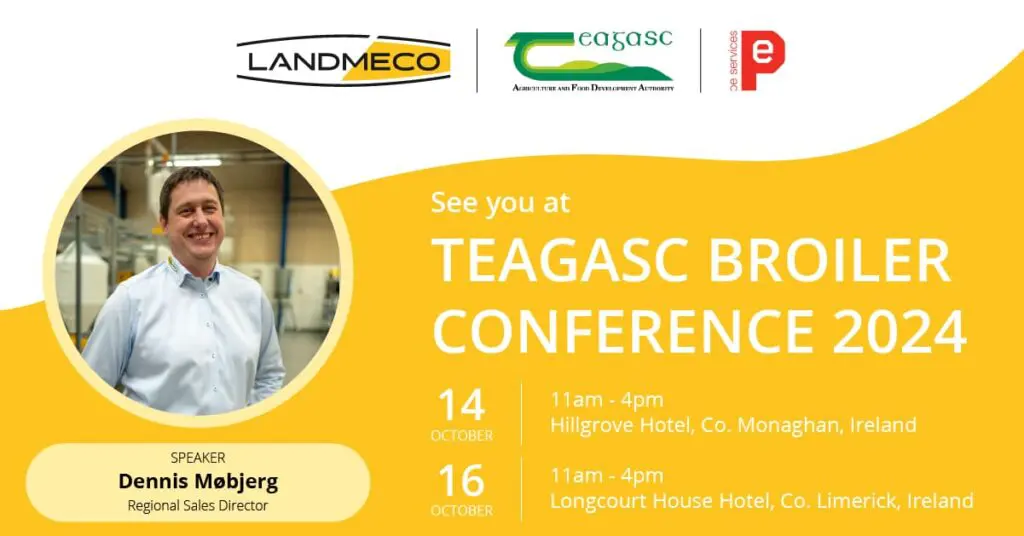 LANDMECO speaker Dennis Møbjerg at the Teagasc Broiler Conference 2024 in Monaghan and Limerick, Ireland.