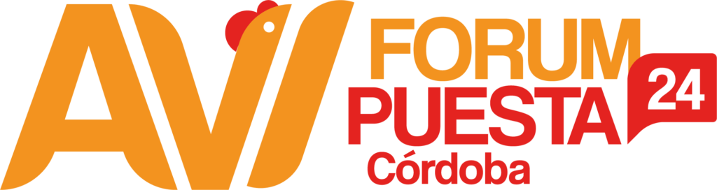 Logo for Aviforum Puesta 24 Córdoba featuring a stylized hen for egg production poultry systems.