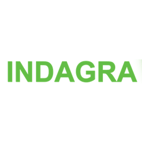 The green INDAGRA logo, representing the international agricultural trade fair where LANDMECO exhibits poultry systems.