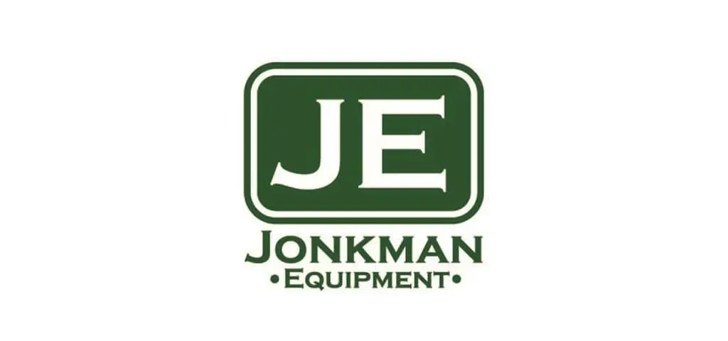 Jonkman Equipment logo featuring JE initials in a green rectangle, representing professional poultry farming systems.
