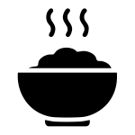 Icon of a steaming bowl of food symbolizing global food security and LANDMECO’s ESG commitment.