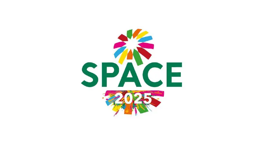 Logo coloré du salon SPACE 2025, partenaire de LANDMECO pour l'équipement avicole à Rennes.
