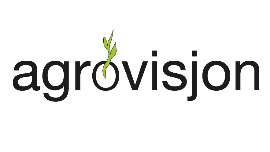 The Agrovisjon logo in black lowercase text with a small green plant sprout growing out of the letter 'o'.