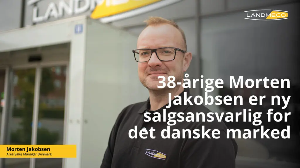 Portræt af Morten Jakobsen, ny salgsansvarlig for det danske marked hos LANDMECO, iført sort logoshirt.