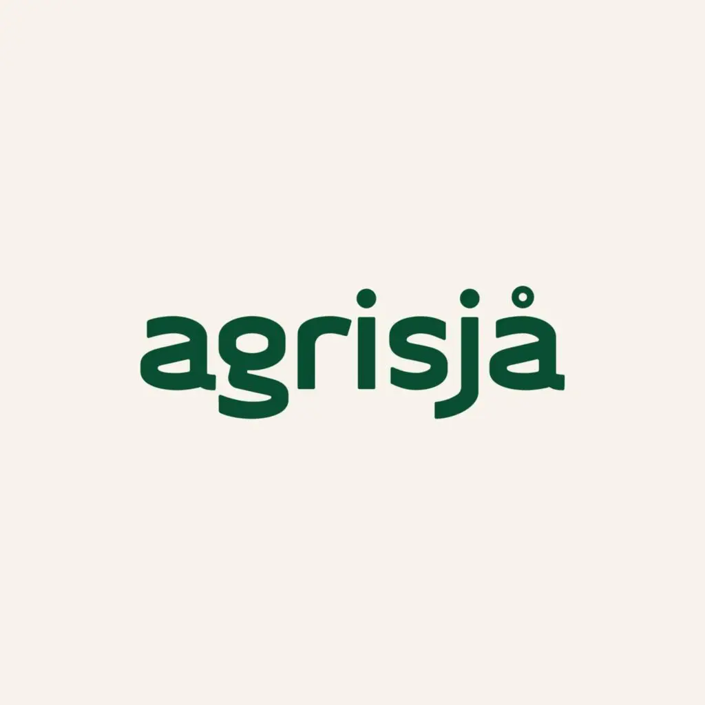 Dark green 'agrisjå' text logo on a cream background.