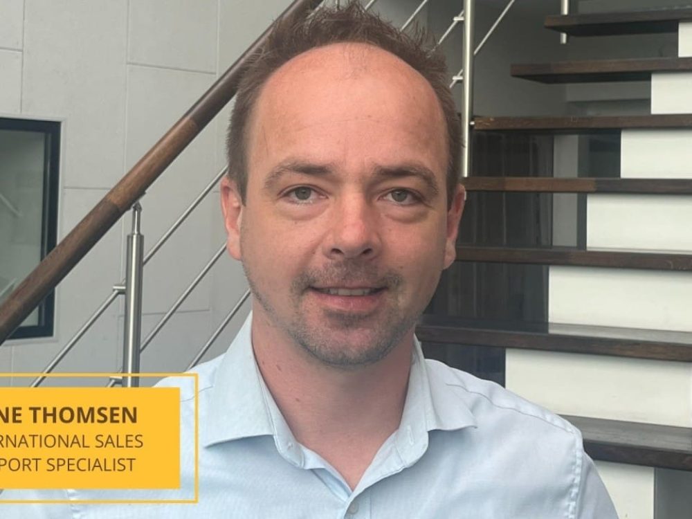 Rune Thomsen, International Sales Support Specialist at LANDMECO, pictured in a professional office environment.