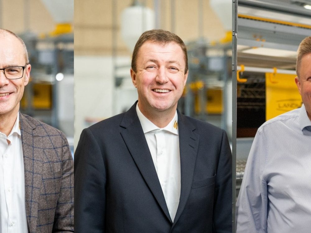 Tre eksperter fra LANDMECO: Anders Kristian Andersen, Alex Dybdal og Tommy Krogh til fjerkræmessen VIV Europe.