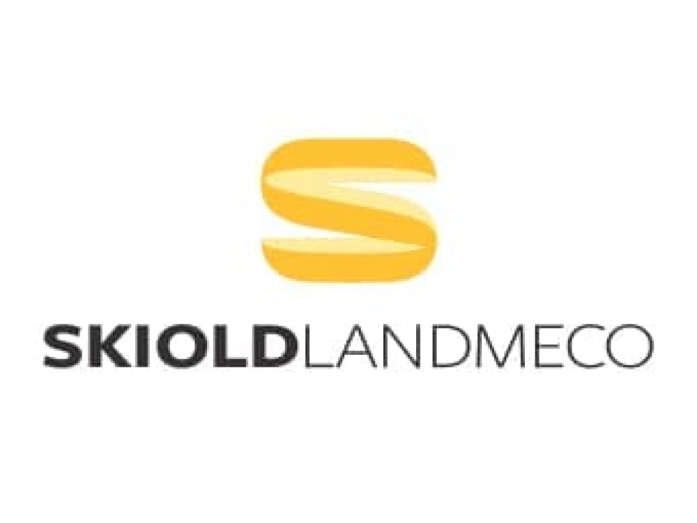 SKIOLDLANDMECO logo featuring a yellow stylized S icon and black professional typography on a white background.