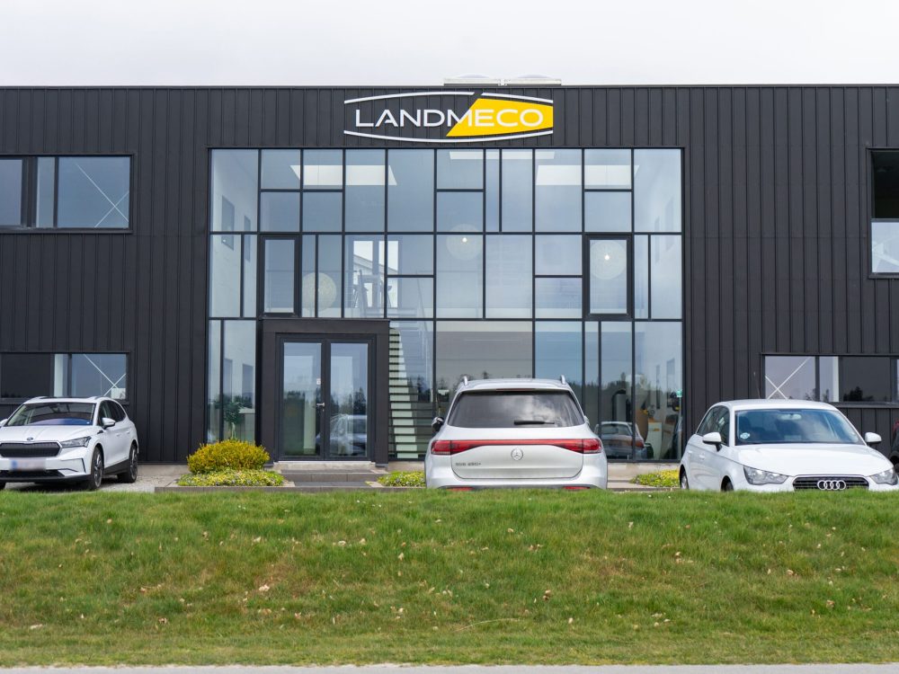 LANDMECO head office in Ølgod, Denmark, leading Scandinavian poultry equipment manufacturer expanding its facilities.
