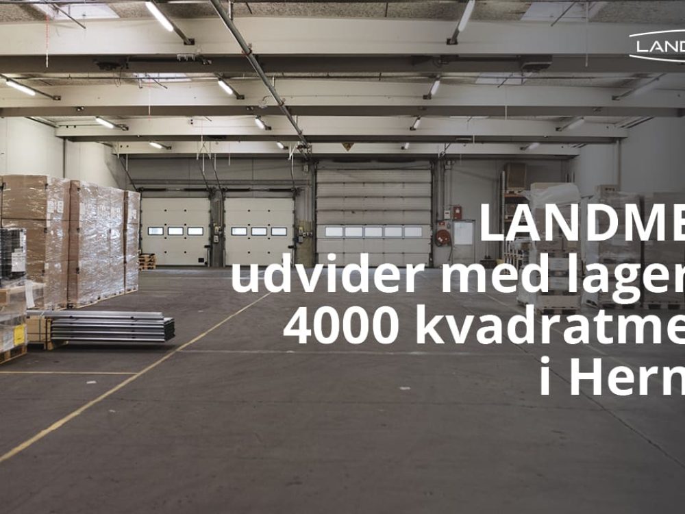Indvendigt kig i LANDMECOs nye 4000 kvm lager i Herning med paller og udstyr til fjerkræbranchen.