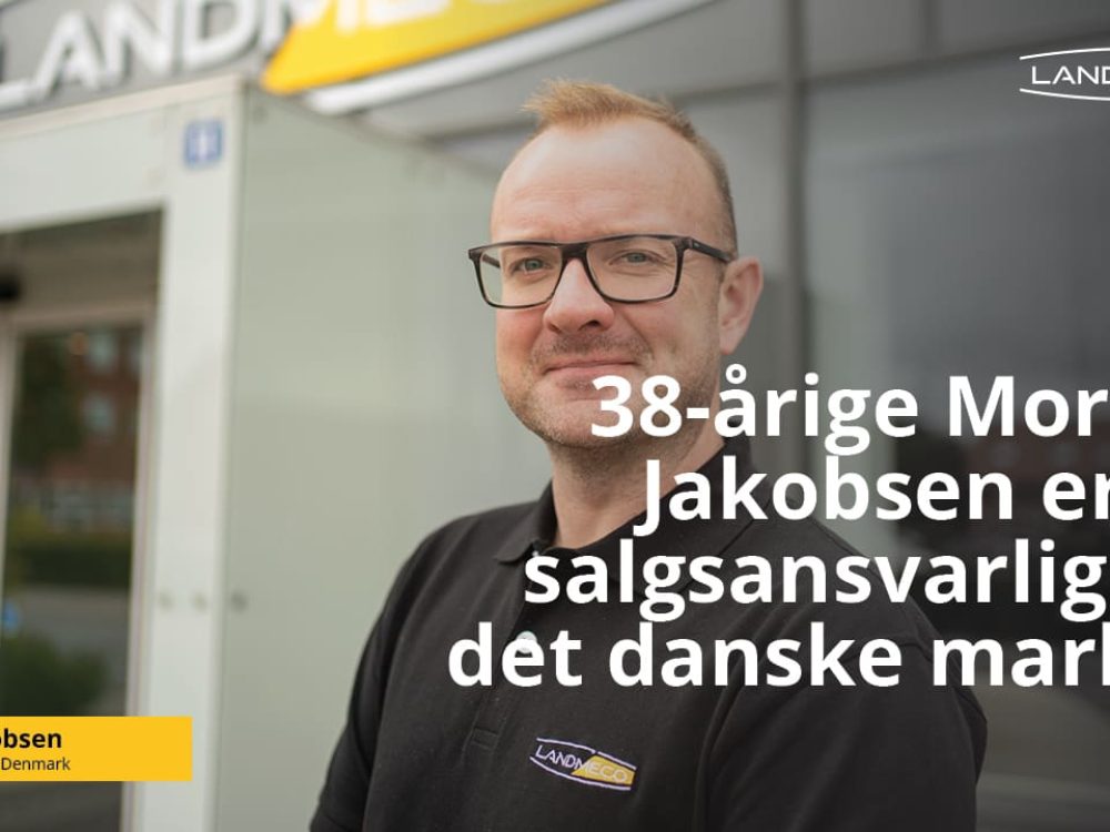 Portræt af Morten Jakobsen, ny salgsansvarlig for det danske marked hos LANDMECO, iført sort logoshirt.